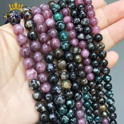 6 8 10mm Green Peridot Loose Stone Beads Smooth Round Spacer Beads For Jewelry DIY Making Bracelet Earrings Accessories 15''