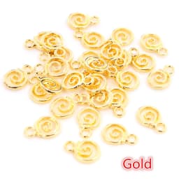 11x8mm 30pcs Antique Silver Plated Gold Colors Rhodium Swirl Handmade Charms Pendant:DIY for bracelet necklace