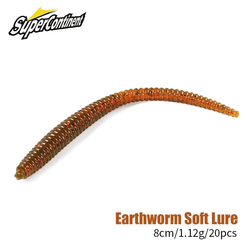 Supercontinent Slow SinkingTrout Worm Soft Baits 80mm Artificial Fishing Lures Sea Worms Earthworm Fishing Soft Lures Wobblers