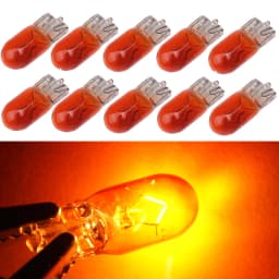10pcs Car W5W T10 194 158 Halogen Lights Amber/White 12V 5W Wedge Lamp Instrument Light Reading Light Interior Clearance Bulbs