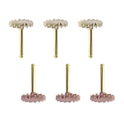 6Pcs Dental Rubber Polisher Composite Resin Diamond Impregnated 2-Step Polishing System RA Disc 14mm Wheel Kit Spiral Flex Brush