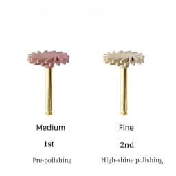 6Pcs Dental Rubber Polisher Composite Resin Diamond Impregnated 2-Step Polishing System RA Disc 14mm Wheel Kit Spiral Flex Brush