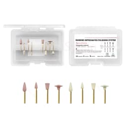 6Pcs Dental Rubber Polisher Composite Resin Diamond Impregnated 2-Step Polishing System RA Disc 14mm Wheel Kit Spiral Flex Brush