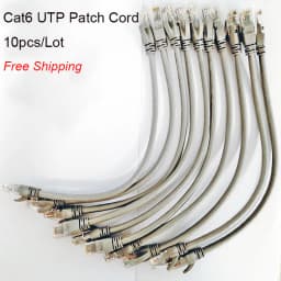 MORLDGJ 10pcs/Lot 0.5ft 0.65FT 1FT CAT6 UTP Round Cable Ethernet Cables Network Wire Cable RJ45 Patch Cord Black Lan Cable