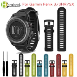 Watch Strap for Garmin Fenix 3 26mm Watch Strap Kit with tools Outdoor Sport Silicone Watchband for Garmin Fenix 3HR/Fenix 5X