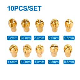 XCAN Mini Drill Collet Chuck 10pcs 0.5-3.2mm 4.3/4.8mm Shank Brass Chucks Adapter for Dremel Rotary Tool Power Tool Accessory