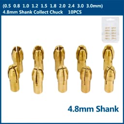 XCAN Mini Drill Collet Chuck 10pcs 0.5-3.2mm 4.3/4.8mm Shank Brass Chucks Adapter for Dremel Rotary Tool Power Tool Accessory