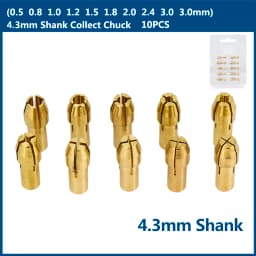 XCAN Mini Drill Collet Chuck 10pcs 0.5-3.2mm 4.3/4.8mm Shank Brass Chucks Adapter for Dremel Rotary Tool Power Tool Accessory