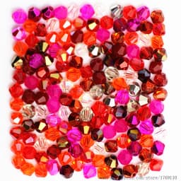 Isywaka Sale Red Copper Color 100pcs 4mm Bicone Austria Crystal Beads Charm Glass Bead Loose Spacer Stone for DIY Jewelry Making