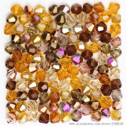 Isywaka Sale Red Copper Color 100pcs 4mm Bicone Austria Crystal Beads Charm Glass Bead Loose Spacer Stone for DIY Jewelry Making