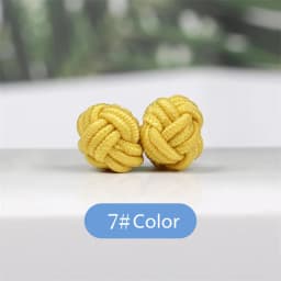 1 pair 37 Colors Multicolor Elastic Fabric Silk Knot Shirt Cufflinks DIY Braided Handmade Elastic Double Rope Ball Cuff Links