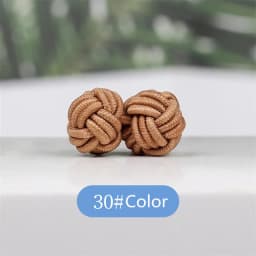 1 pair 37 Colors Multicolor Elastic Fabric Silk Knot Shirt Cufflinks DIY Braided Handmade Elastic Double Rope Ball Cuff Links