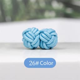 1 pair 37 Colors Multicolor Elastic Fabric Silk Knot Shirt Cufflinks DIY Braided Handmade Elastic Double Rope Ball Cuff Links