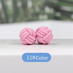1 pair 37 Colors Multicolor Elastic Fabric Silk Knot Shirt Cufflinks DIY Braided Handmade Elastic Double Rope Ball Cuff Links