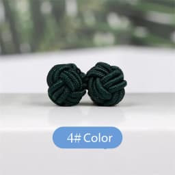1 pair 37 Colors Multicolor Elastic Fabric Silk Knot Shirt Cufflinks DIY Braided Handmade Elastic Double Rope Ball Cuff Links