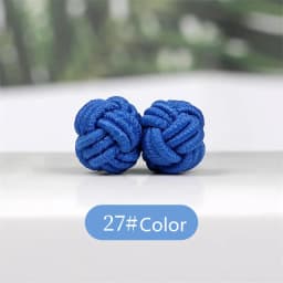 1 pair 37 Colors Multicolor Elastic Fabric Silk Knot Shirt Cufflinks DIY Braided Handmade Elastic Double Rope Ball Cuff Links