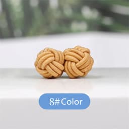1 pair 37 Colors Multicolor Elastic Fabric Silk Knot Shirt Cufflinks DIY Braided Handmade Elastic Double Rope Ball Cuff Links