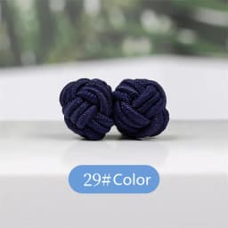 1 pair 37 Colors Multicolor Elastic Fabric Silk Knot Shirt Cufflinks DIY Braided Handmade Elastic Double Rope Ball Cuff Links