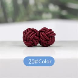 1 pair 37 Colors Multicolor Elastic Fabric Silk Knot Shirt Cufflinks DIY Braided Handmade Elastic Double Rope Ball Cuff Links