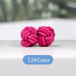 1 pair 37 Colors Multicolor Elastic Fabric Silk Knot Shirt Cufflinks DIY Braided Handmade Elastic Double Rope Ball Cuff Links