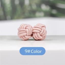 1 pair 37 Colors Multicolor Elastic Fabric Silk Knot Shirt Cufflinks DIY Braided Handmade Elastic Double Rope Ball Cuff Links