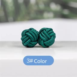 1 pair 37 Colors Multicolor Elastic Fabric Silk Knot Shirt Cufflinks DIY Braided Handmade Elastic Double Rope Ball Cuff Links