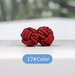 1 pair 37 Colors Multicolor Elastic Fabric Silk Knot Shirt Cufflinks DIY Braided Handmade Elastic Double Rope Ball Cuff Links