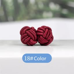 1 pair 37 Colors Multicolor Elastic Fabric Silk Knot Shirt Cufflinks DIY Braided Handmade Elastic Double Rope Ball Cuff Links