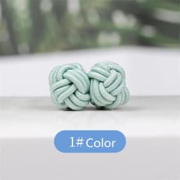 1 pair 37 Colors Multicolor Elastic Fabric Silk Knot Shirt Cufflinks DIY Braided Handmade Elastic Double Rope Ball Cuff Links
