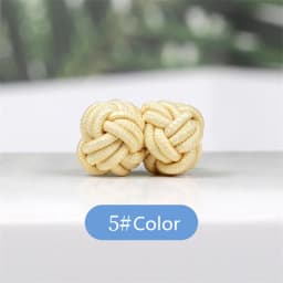 1 pair 37 Colors Multicolor Elastic Fabric Silk Knot Shirt Cufflinks DIY Braided Handmade Elastic Double Rope Ball Cuff Links