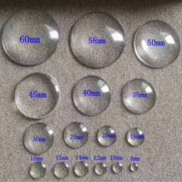 1Packs 6 8 10 12 16 20 25 60mm Round Clear Glass Cabochon Flat Back Transparent Magnifying Glass Cabochon For DIY Jewelry Making