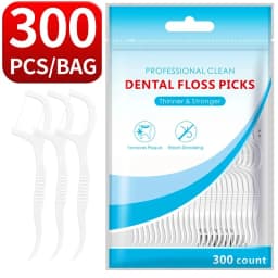 200pcs Dental Floss and Plastic Toothpicks for One-time Cleaning of Dental Gaps-Oral Care