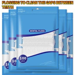 200pcs Dental Floss and Plastic Toothpicks for One-time Cleaning of Dental Gaps-Oral Care