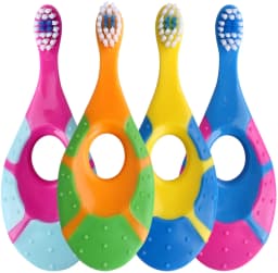 2Pcs Childrens Bucket Soft Bristle Toothbrush, Non Slip Handle, Large End Ultra Dense Soft Bristle Toothbrush, for Kids Gum Care