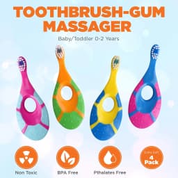 2Pcs Childrens Bucket Soft Bristle Toothbrush, Non Slip Handle, Large End Ultra Dense Soft Bristle Toothbrush, for Kids Gum Care