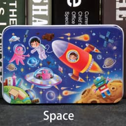 60pcs Jigsaw Cartoon Puzzle With Metal Box, Children's Early Education Animal Vehicle Puzzle, Parent-Child Interaction Game