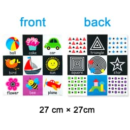 Baby Soft Cloth Book Black and White High Contrast Sensory Toys Early Education Toddlers Sensory Activity Fabric Book for Babies