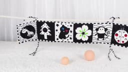 Baby Soft Cloth Book Black and White High Contrast Sensory Toys Early Education Toddlers Sensory Activity Fabric Book for Babies