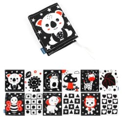 Baby Soft Cloth Book Black and White High Contrast Sensory Toys Early Education Toddlers Sensory Activity Fabric Book for Babies