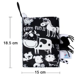 Baby Soft Cloth Book Black and White High Contrast Sensory Toys Early Education Toddlers Sensory Activity Fabric Book for Babies