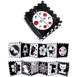Baby Soft Cloth Book Black and White High Contrast Sensory Toys Early Education Toddlers Sensory Activity Fabric Book for Babies