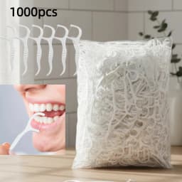 500/1000/2000pcs Dental Floss Picks for Deep Cleaning - Hygienic, Disposable Flossers for Daily Oral Care & Travel Clean Thinner