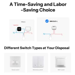 SONOFF MINI-ZB2GS-L Zigbee Protocol No Neutral Required MINI DUO-L 2-Gang Zigbee Smart Switch Dual Channel Control With ZB Hubs