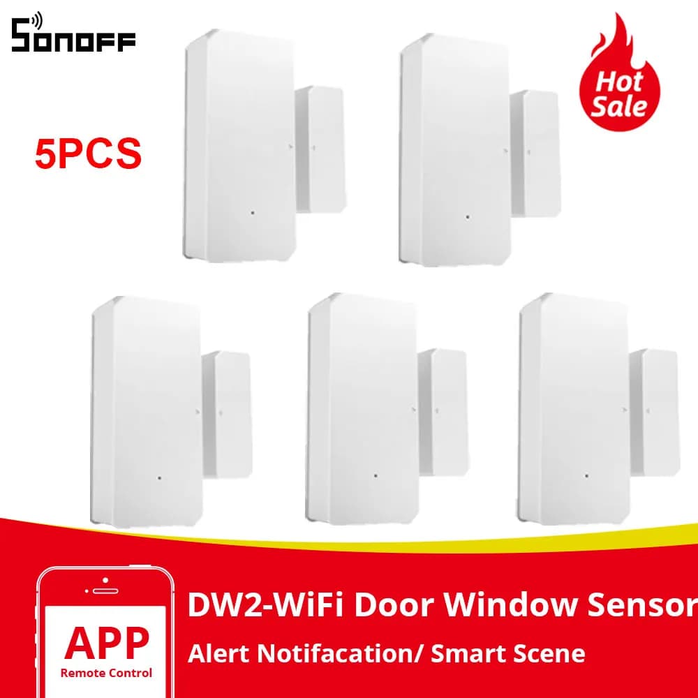 1/2/3/5/10 PCS Itead SONOFF DW2 Smart WiFi Door Sensor Door Window Detector E-WeLink App Notification Alerts Smart Home Security