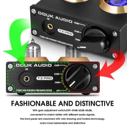 Douk Audio T3 PRO Mini MM RIAA Phono Turntable Preamp Line Level Amp HiFi Stereo RCA Valve Tube Desktop Preamplifier