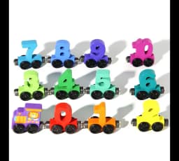 Wooden Magnetic Number Train Toys Montessori Educational Toy Train Kit Early Cognition Learning Teaching Sets For Toddlers