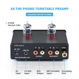 Fosi Audio Hifi Phono Preamp BOX X4 Turntable Phonograph Preamplifier With Vacuum Tube Amplifier