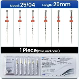 SOCO PLUS 6Pcs/Box Activated Root Canal File Dentist Tools Endodontic Rotary Material, High Precision, Heat Treatment Process