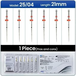 SOCO PLUS 6Pcs/Box Activated Root Canal File Dentist Tools Endodontic Rotary Material, High Precision, Heat Treatment Process