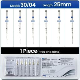 SOCO PLUS 6Pcs/Box Activated Root Canal File Dentist Tools Endodontic Rotary Material, High Precision, Heat Treatment Process